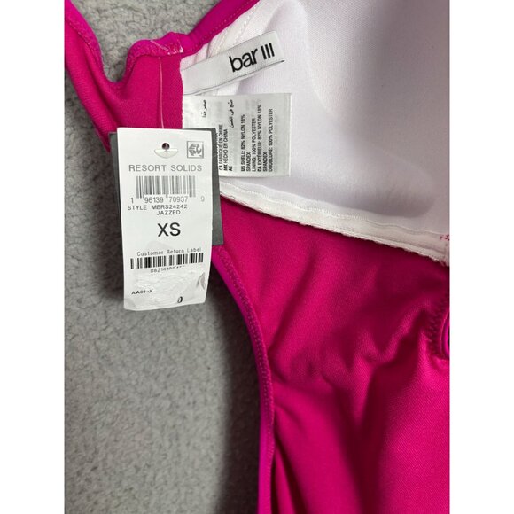 Bar III Women's Hot Pink Drape Monokini Swimsuit One Piece Extra Small NWT's - Picture 8 of 8